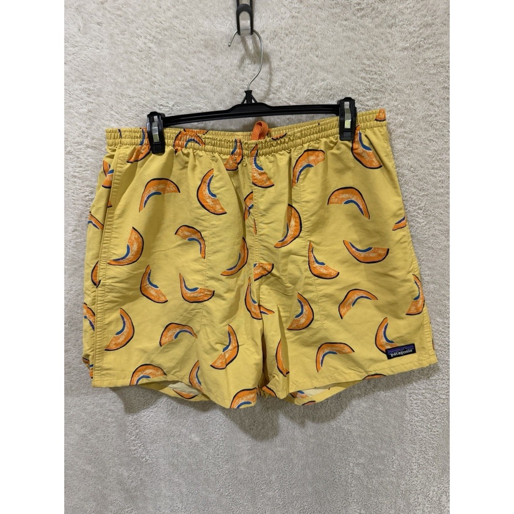 Patagonia Baggies Mens Yellow Melons Mesh Lined Swim Trunks Large Shorts 57021
